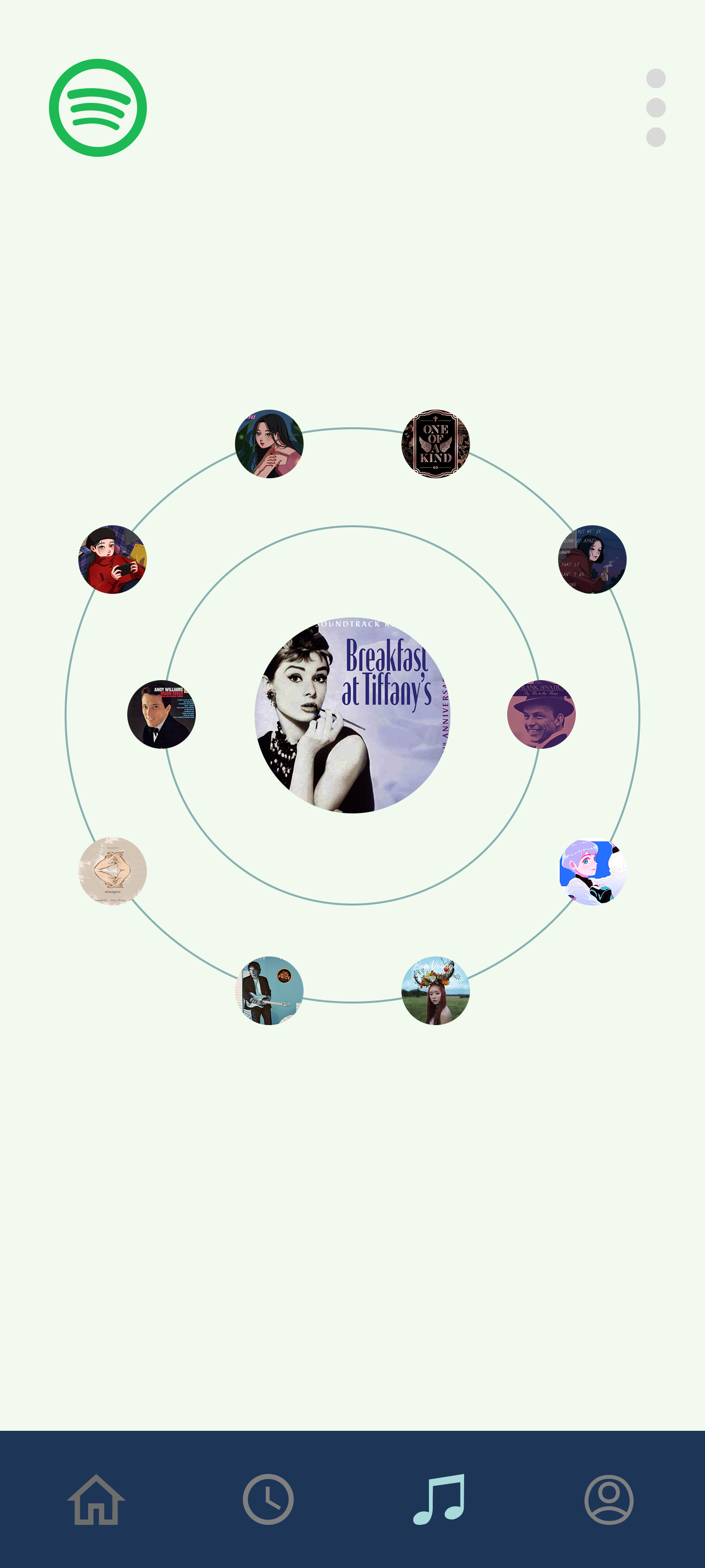 Recommendation graph, related tracks by emotional proximity, mobile