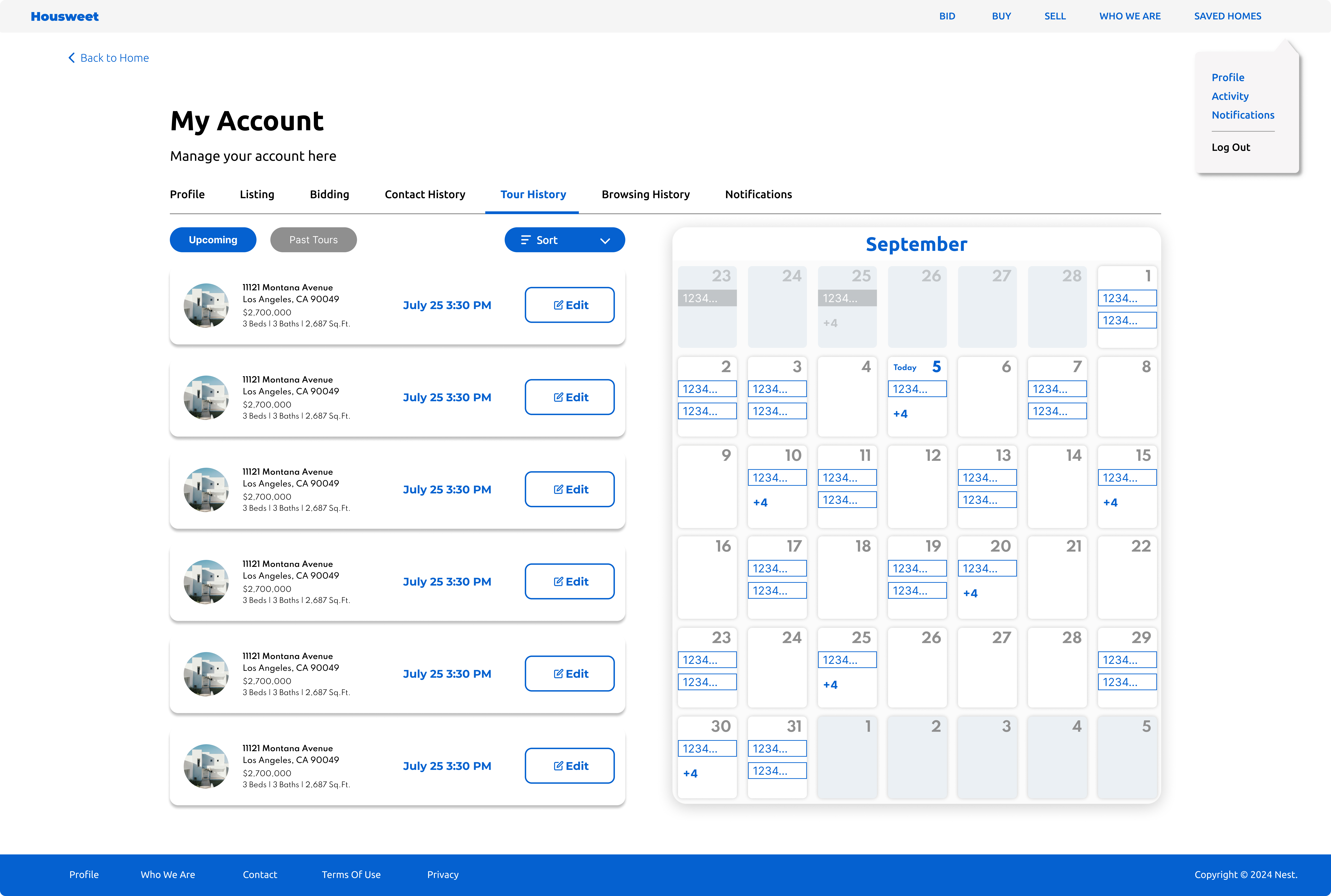 Tour scheduling and calendar management